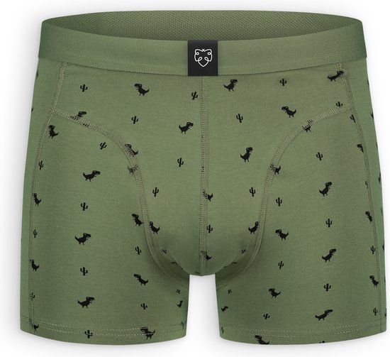 A-dam 8-Bit Dino - Boxer - Idéal comme cadeau - Katoen - Caleçons / Sous-vêtements - Homme - Vert - M