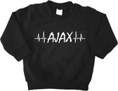 Mooie Baby Trui Sweater "Hartslag AJAX" Amsterdam Zwart/wit Met Lange Mouwen Warm Maat 80 Unisex
