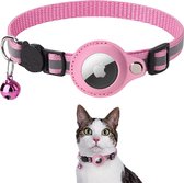 Blomz® Kattenhalsband geschikt voor Apple AirTag - One Size - Roze - Katten halsband - Tracker - Licht - Hanger