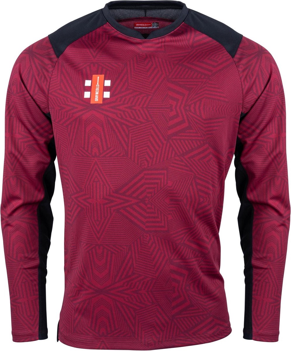 Gray-Nicolls Cricket SHIRT PRO T20 L/S MR/BK 11-12 11 - 12 Yrs - Maroon / Zwart