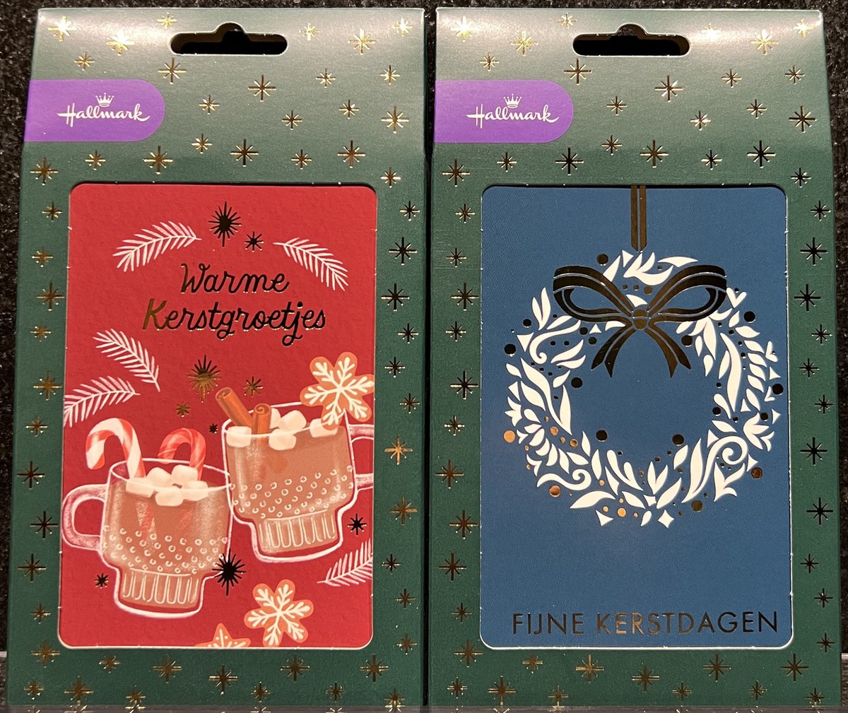 Hallmark Kerstkaarten 40 stuks - Prettige Feestdagen - Gelukkig Nieuwjaar - 2 design's