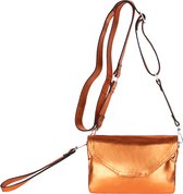 Legend Dames Tas - Clutch - Leer - Metallic Oranje - Debra