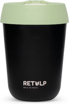 Retulp Travel Mug - Koffiebeker to go - 275 ml - Koffiemok - Black & Green
