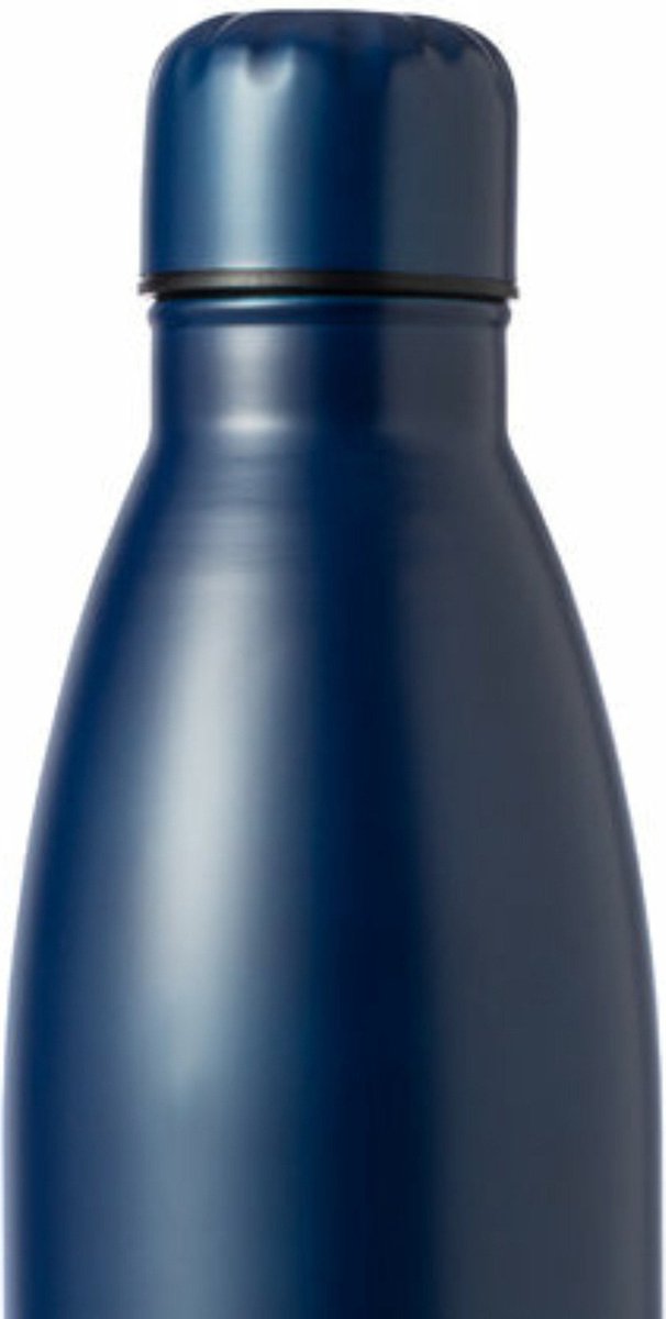 Waterfles / drinkfles met schroefdop - mat blauw - 790 ml - RVS metaal - sport - bidon - rob uust thumbnail 4