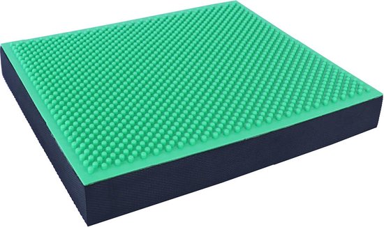 Orange Gym Balanskussen Spiky Massage Volwassenen & Kinderen, Balance Board – 38 x 32.5 x 6 cm zwart groen - Balanstrainer - Twisttrainer - Balans Wiebel bord - Balansplank - Fitness Focus Training Stabiliteit - Kerntraining - Yoga, Pilates, Fitness