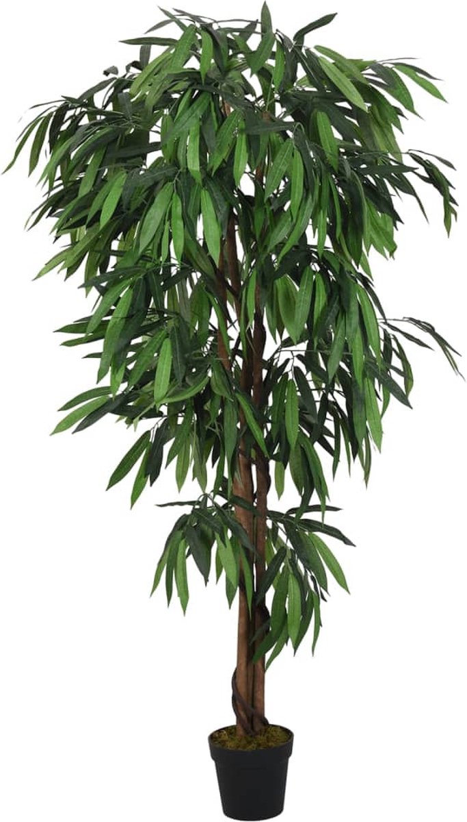 vidaXL Kunstplant - mangoboom - 300 - bladeren - 80 - cm - groen