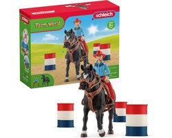 foto van schleich FARM WORLD - Barrel racing met cowgirl - Kinderspeelgoed voor Jongens en Meisjes - 3 tot 8 jaar 42576