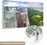 MuchoWow® Glasschilderij 40x20 cm - Schilderij acrylglas - New York - Central Park - Amerika - Foto op glas - Schilderijen