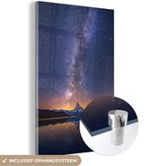 MuchoWow® Glasschilderij 20x30 cm - Schilderij acrylglas - De Melkweg bij een mooie zonsondergang - Foto op glas - Schilderijen