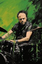 Lars Ulrich Poster | Metallica Poster | Bandposter | Muziekposter | Drummer | 61x91cm | Wanddecoratie | Muurposter | Geschikt om in te lijsten