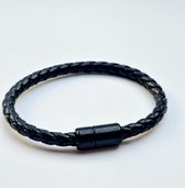 Leren armband heren - zwart - magneetslot - Synthetisch leer - heren armband - Minimalistische mannen armband -