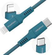 Câble iMoshion Lightning vers USB C - 2 mètres - Câble de chargement pour Apple iPhone 11/12/13/14 et iPad - Matériau tressé robuste - Bleu foncé
