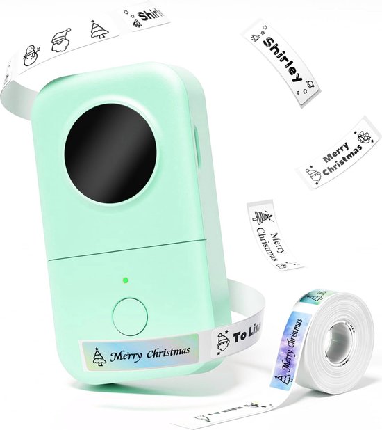 Sounix Labelmaker D30 - Labelprinter - Draadloze printer - Bluetooth - Labelwriter - Lettertang - Etiketten - Inclusief Labelrol - Groen