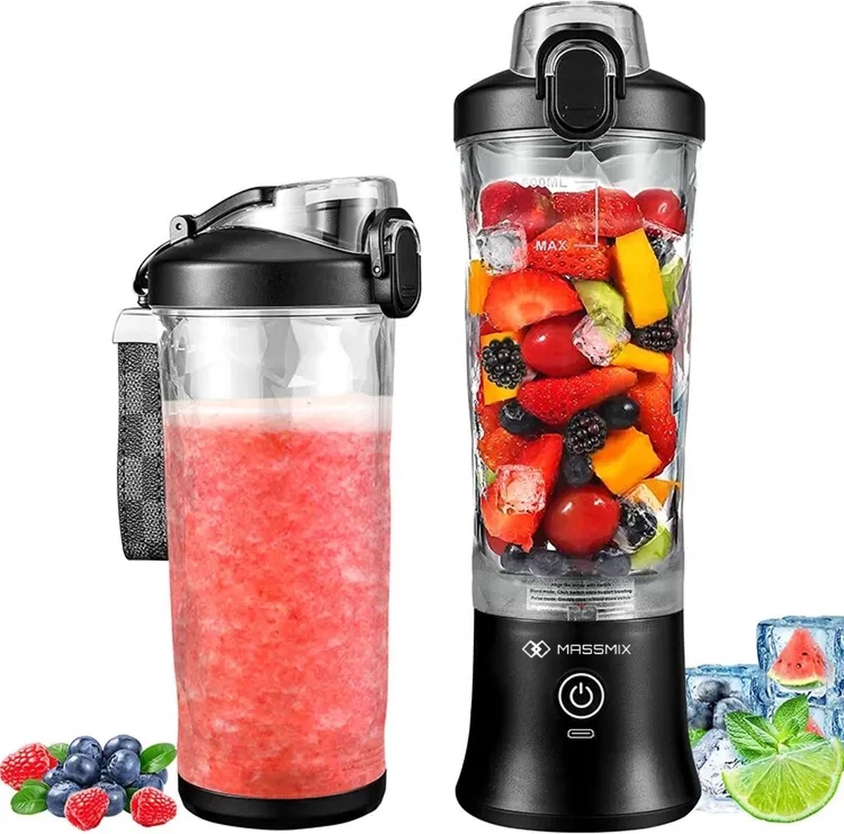 KitchenAid Glas Blender K400 persoonlijke meng-/drinkbeker - Vulkaanzwart
