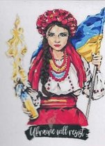 Oekraïne - Meisje - Ukraine - Diamond Painting - 50 x 40 - Ronde steentjes