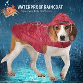 Regenjas voor honden, met kraaggat, waterdicht, reflecterend, winddicht, poncho met capuchon, voor kleine, middelgrote en grote honden, maat S.