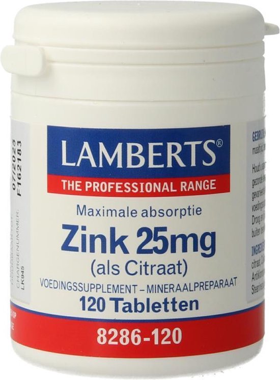 Lamberts Zink citraat 25mg (120tb) bol