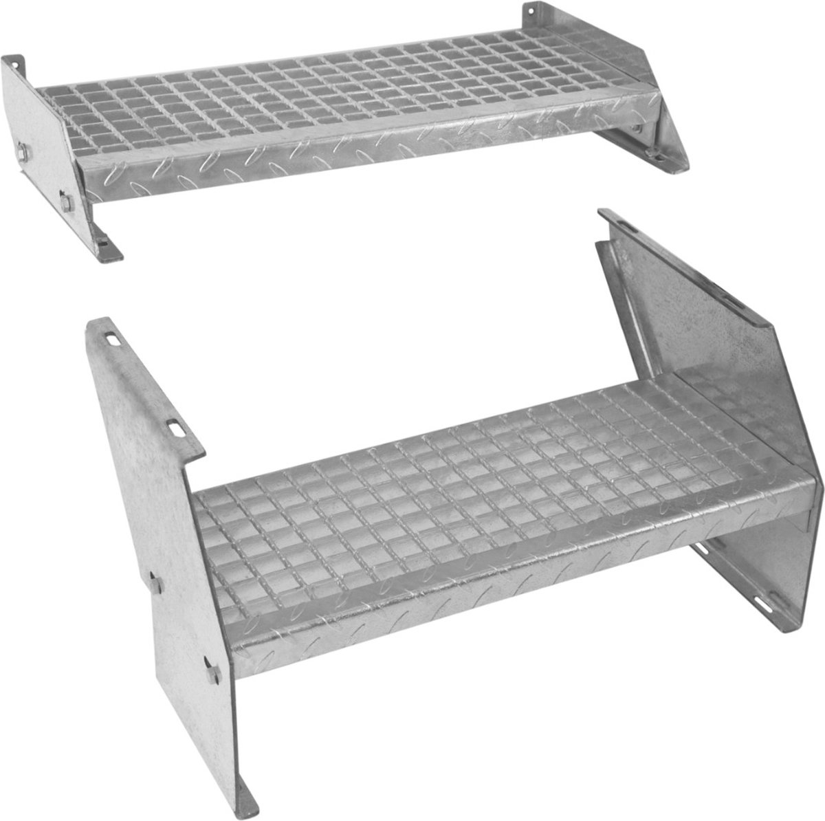 Kaminbau Mierzwa Stahl Gartentreppe - 5 Stufen 80 Cm Breit 95 Cm Hoch Verzinkt