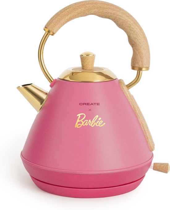 CREATE Waterkoker Retro - 1200 Watt - 1 Liter - RVS - BPA vrij - Elektrisch - Barbie - KETTLE RETRO M