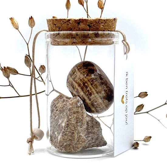 Aragoniet potje 'Ik ben trots op jou'