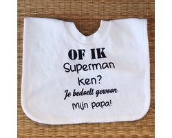 Baby slabbetje cadeau tekst papa superman zwangerschap bekendmaking aankondiging voor de liefste aanstaande geboorte gaat worden jullie worden je wordt zwangerschapsaankondiging eerste vaderdag