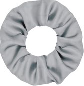Jumalu satin scrunchie haarwokkel haarelastiek - shiny gray - 1 stuk