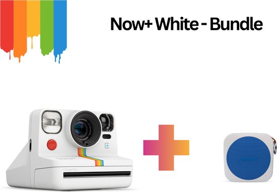 Polaroid Now+ Bundle White - Polaroid Now Plus Camera & Polaroid P1 Bluetooth Speaker