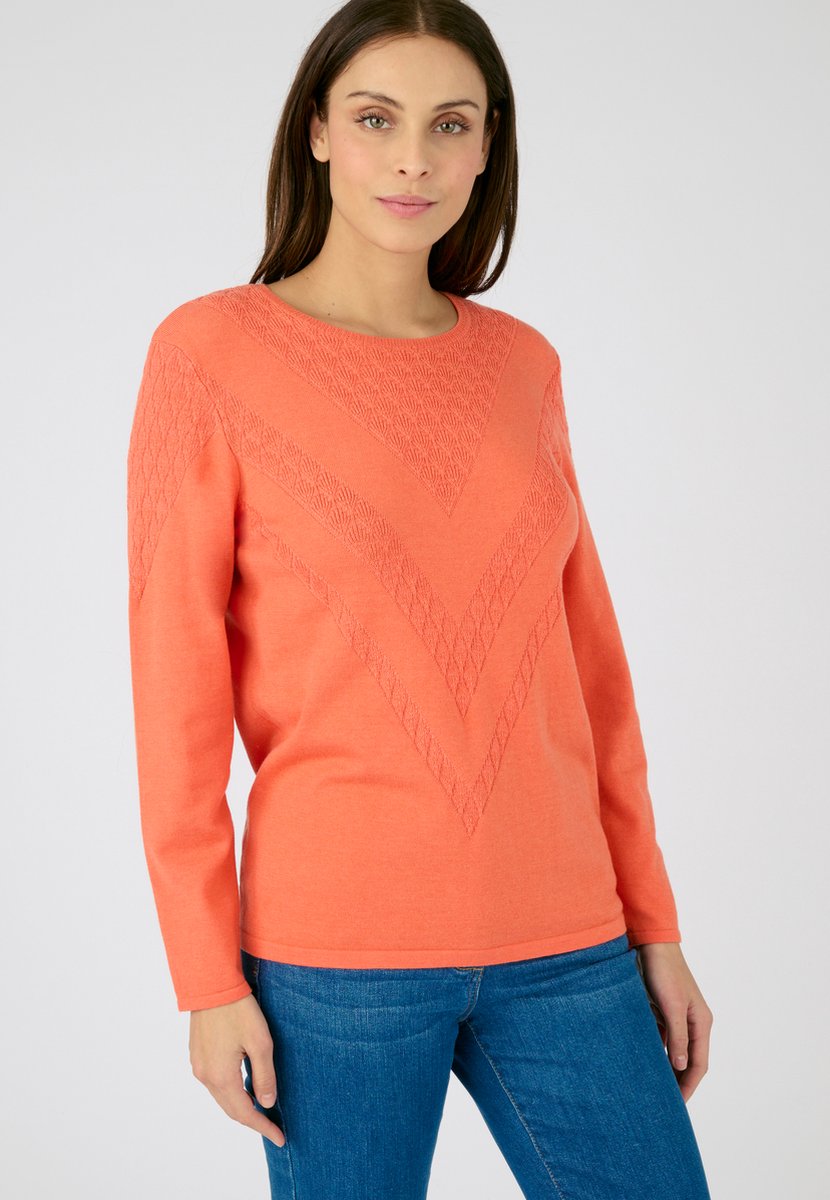 Damart - Pull in fantasietricot, wolmix met Thermolactyl - Dames - Roze - M