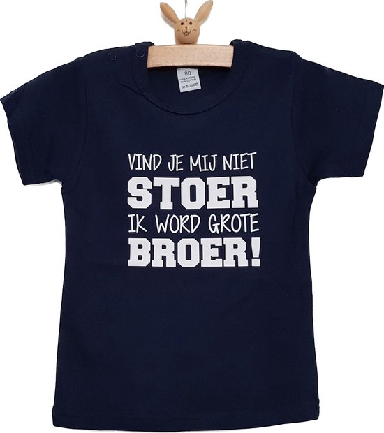Shirt Stoer Aankondiging zwangerschap Ik word grote broer big brother korte mouw bol
