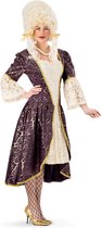 Funny Fashion - Middeleeuwen & Renaissance Kostuum - Deftige Baroque Bernadette - Vrouw - Bruin, Wit / Beige - Maat 40-42 - Carnavalskleding - Verkleedkleding