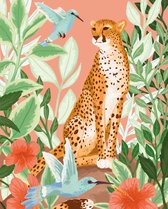 Tropische Cheetah Kunstdruk 40x50cm | Poster