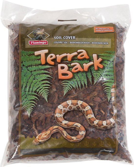 Terrarium – Flamingo Bodemschors Terra Bark – terrarium bodembedekking – sparrenhouten schors – natuurlijk & stofvrij – 8L – bruin – Europese kwaliteit
