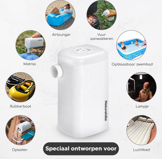 Naturehike® Automatische opblaaspomp - 9000mAh Powerbank - 3-in-1 Luchtbedpomp - Lichtgewicht & Compact - Luchtpomp - Camperen, Outdoor, Zwemmen van Naturehike — afbeelding 4