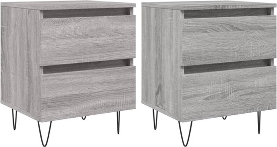 Nachtkastje 40x35x50 cm bewerkt hout hoogglans wit kopen
