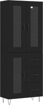 vidaXL-Hoge-kast-69,5x34x180-cm-bewerkt-hout-zwart