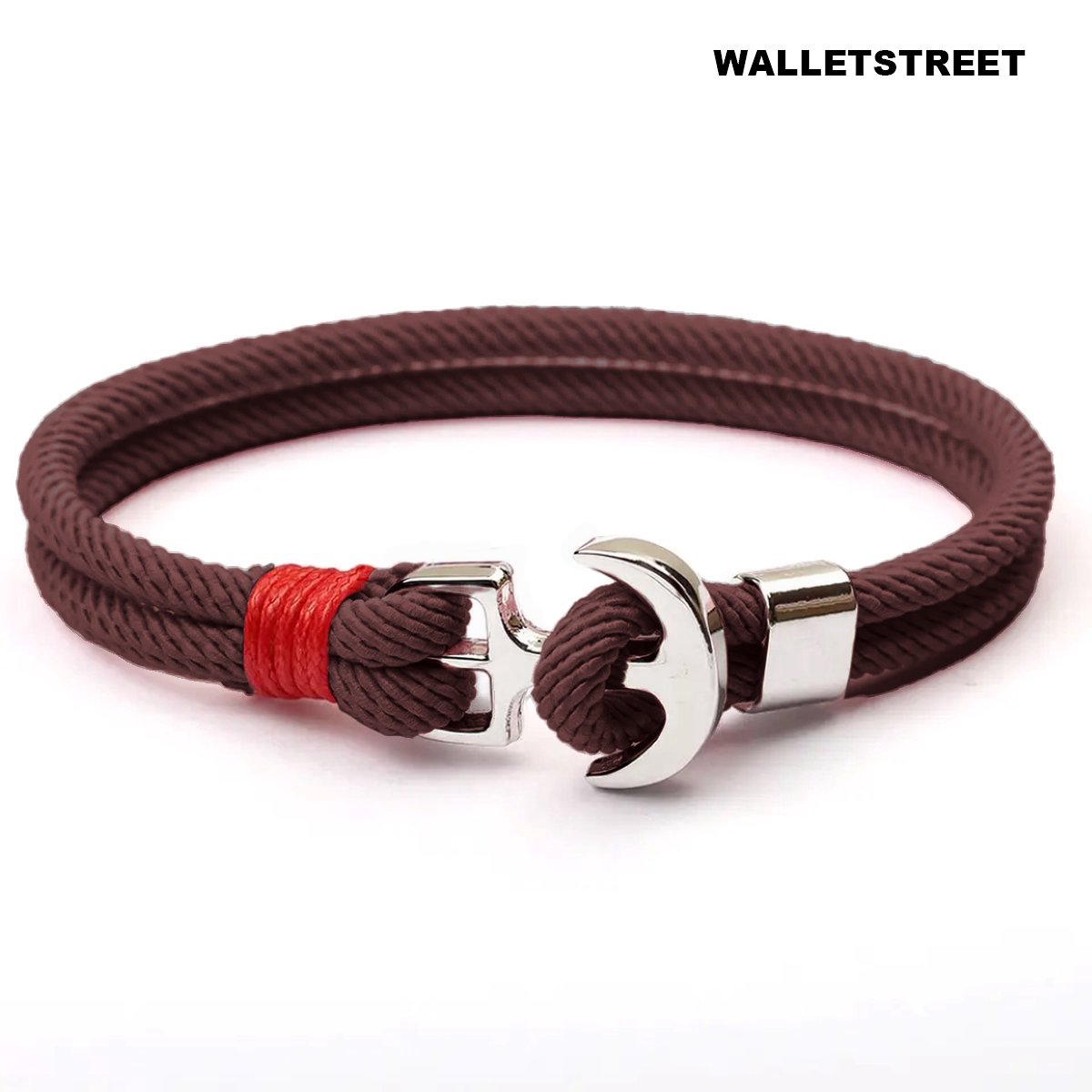 Walletstreet Rope Chain Anker Armband-Bruin- Armband 21 cm-voor mannen en vrouwen-Kerstcadeau-Ideale geschenk