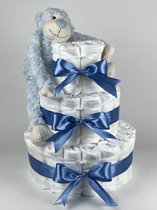 Chouette-Chouette | Luiertaart Jongen | Kraamcadeau | Geboorte Jongen | Babyshower | Aap Blauw - diep Blauw