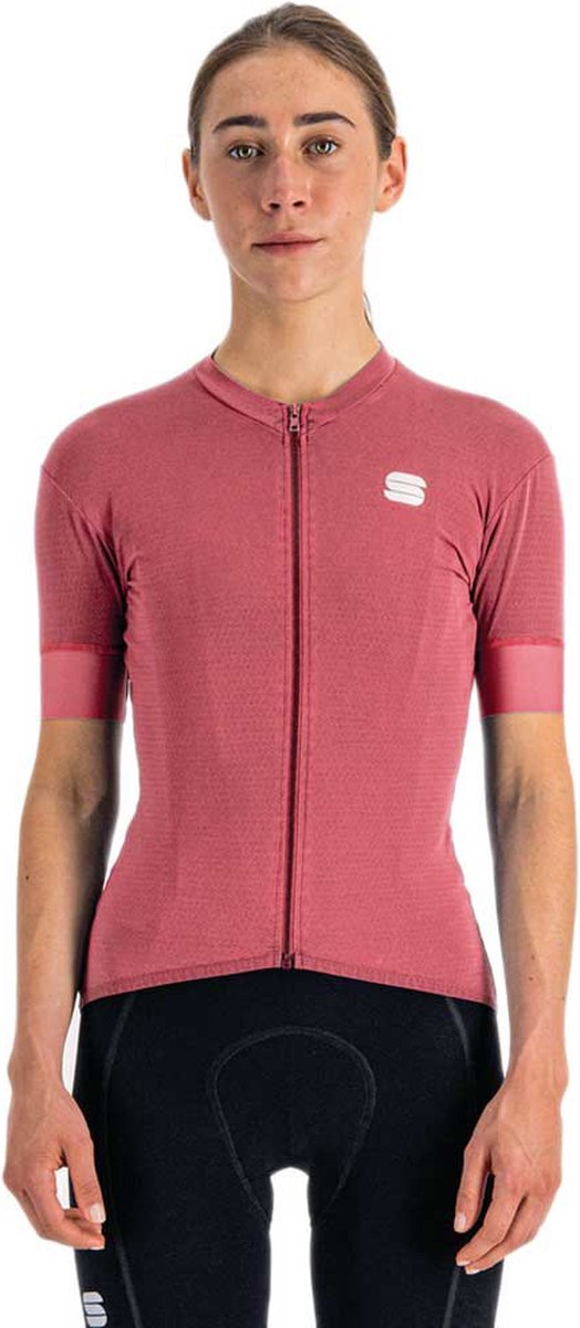 Sportful Monocrom Korte Mouw Wielertrui Rood XS Vrouw