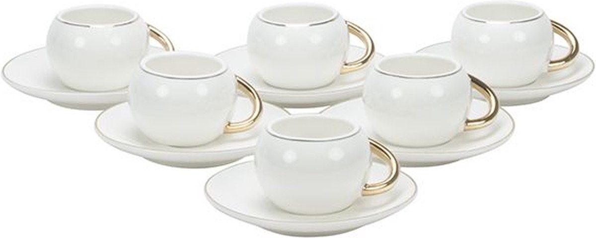 BRICARD ESPRESSO SET 2961 12/S-1 | WIT - GOUD 12-DELIG