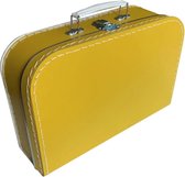 Kinderkoffer Okergeel 30 cm - Logeerkoffer - Kartonnen koffer - Kinder koffertje kartonnen - Speelkoffer - Poppenkoffer- Opbergen - Cadeau - Decoratie