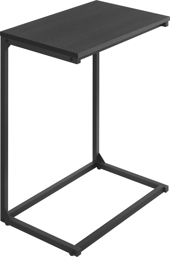 ACAZA Table d'appoint - Table basse - Table de chevet - 50x35x60cm - Métal & Aggloméré - Zwart
