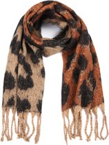 Sjaal Leopard - Cognac - Franjes