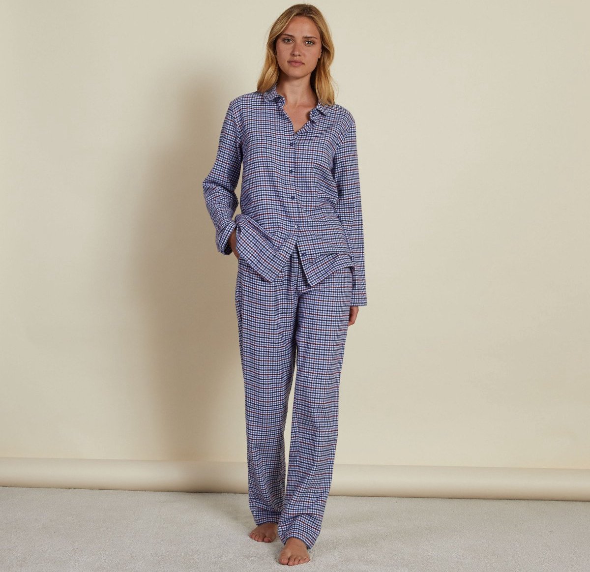 Laurence Tavernier - Pyjama flanel lang dames - Rituel Lapis Lazuli - maat: XL