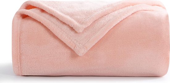 Wollige fleecedeken, bank, deken, roze, XL, 150 x 200 cm, knuffelige woondeken, roze, zacht als woonkamer, deken, bankdeken