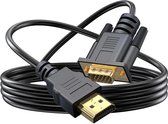 DrPhone HNV2 HDMI mannelijk naar VGA mannelijk D-SUB 15 Pin M/M Adapter – Converter - Kabel 1080p 60hz – Geschikt voor Laptop, PC, TV Box naar VGA Monitoren, Projectoren, TV – 2M