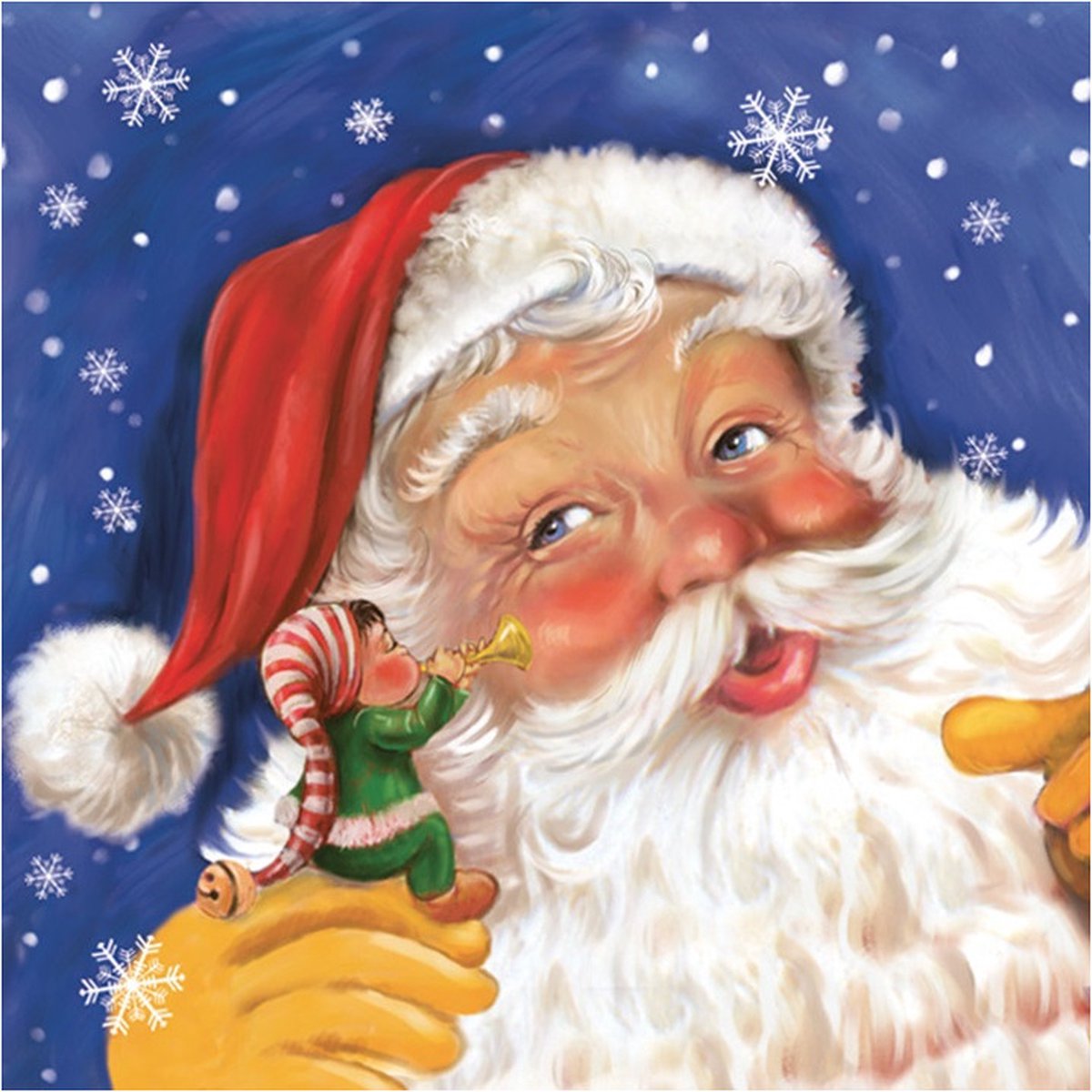 Daisy kerst thema servetten - 40x st - 33 x 33 cm - kerstman - papier