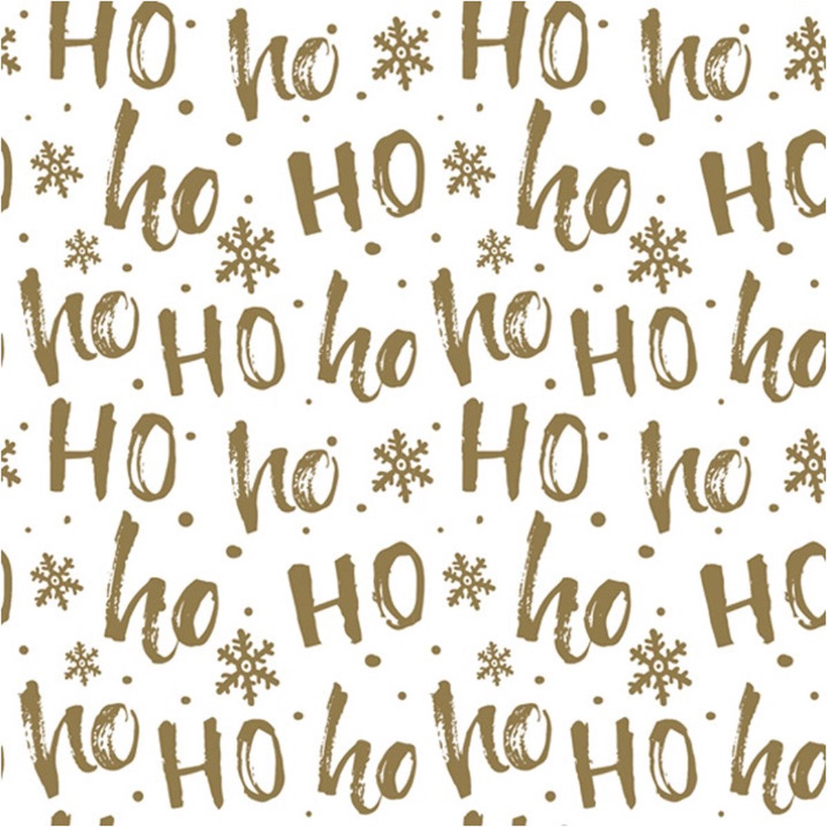 Daisy kerst thema servetten - 40x st - 33 x 33 cm - HohoHo - wit/goud