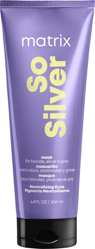 Matrix So Silver Mask – Verzorgend en kleurneutraliserend masker voor blond, grijs en wit haar – 200 ml