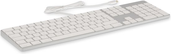 LMP - USB-C- Bedraad Aluminium toetsenbord - QWERTY - Geschikt voor Apple iMac - Zilver/Wit