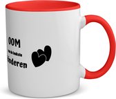 Akyol - oom van de leukste kinderen koffiemok - theemok - rood - Oom - de leukste oom - verjaardag - cadeau voor oom - kado - geschenk - 350 ML inhoud
